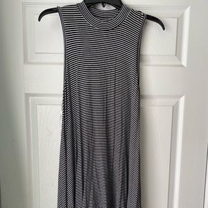 Black and White Striped Flowey Dress